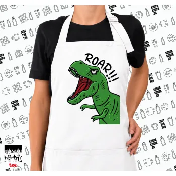 Dyno roar!!!, Ποδιά μακριά Σεφ ολόσωμη με τσέπες white (ΕΝΗΛΙΚΩΝ)