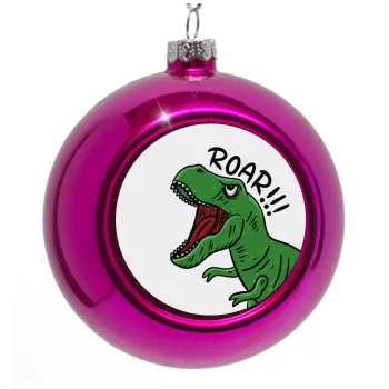 Dyno roar!!!, Purple Christmas tree ornament bauble 8cm