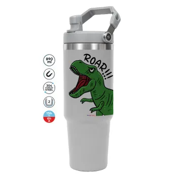 Dyno roar!!!, GREY color, 890ml (30oz) stainless Steel Tumbler with Handle
