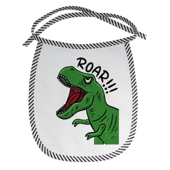 Dyno roar!!!, Σαλιάρα μωρού αλέκιαστη με κορδόνι Μαύρη