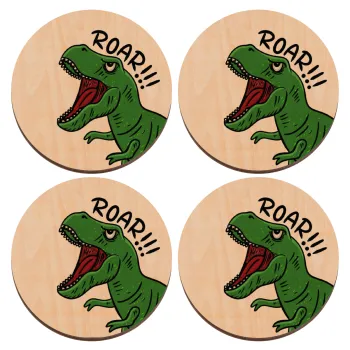 Dyno roar!!!, ΣΕΤ x4 Σουβέρ ξύλινα στρογγυλά plywood (9cm)