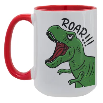 Dyno roar!!!, Κούπα Mega 15oz, κεραμική Κόκκινη, 450ml