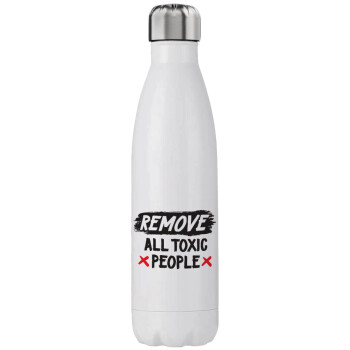 Remove all toxic people, Μεταλλικό παγούρι θερμός (Stainless steel), διπλού τοιχώματος, 750ml