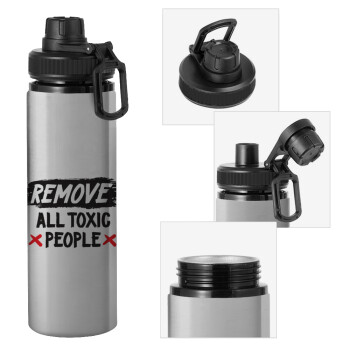 Remove all toxic people, Μεταλλικό παγούρι νερού με καπάκι ασφαλείας, αλουμινίου 850ml