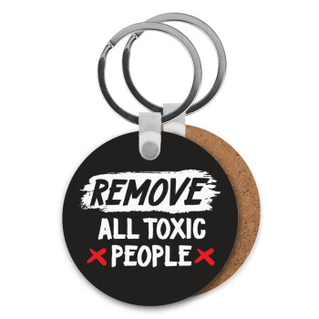 Remove all toxic people, Μπρελόκ Ξύλινο στρογγυλό MDF Φ5cm