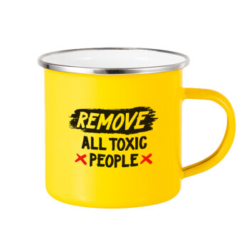 Remove all toxic people, Κούπα Μεταλλική εμαγιέ Κίτρινη 360ml