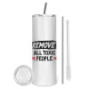 Tumbler stainless steel 600ml, with metal straw & cleaning brush