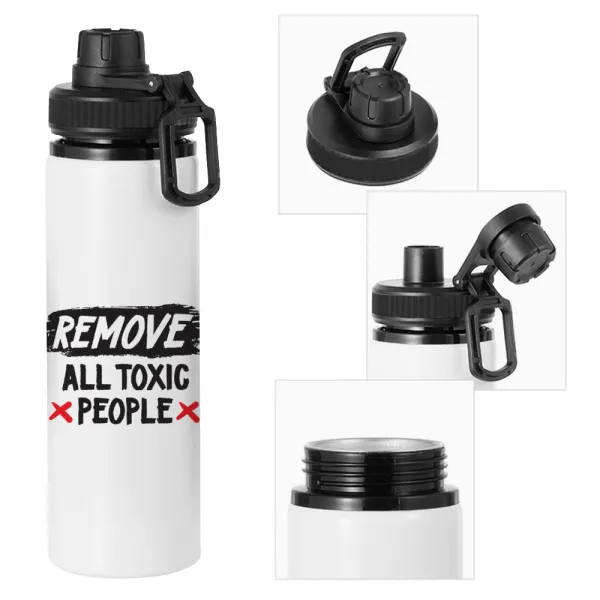 Remove all toxic people — Metal water bottle with safety cap, aluminum 850ml