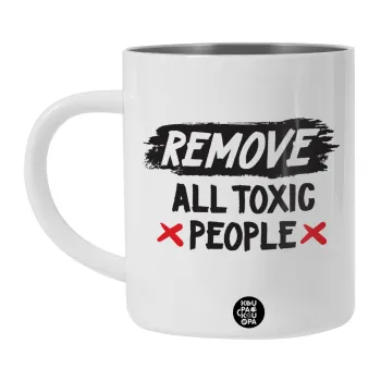 Remove all toxic people, BIG Mug Stainless steel double wall (450ml, White)