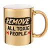 Mug ceramic, gold mirror, 330ml
