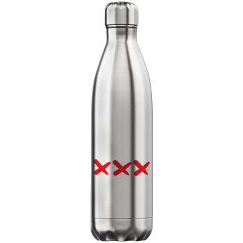 XXX, Μεταλλικό παγούρι θερμός Inox (Stainless steel), διπλού τοιχώματος, 750ml