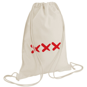 XXX, Τσάντα πλάτης πουγκί GYMBAG natural (28x40cm)