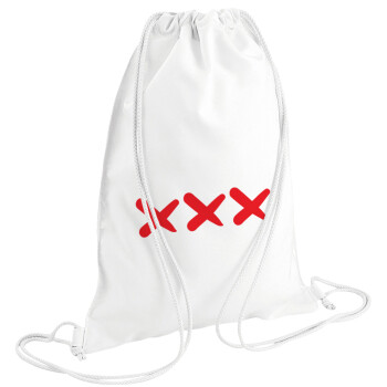 XXX, Τσάντα πλάτης πουγκί GYMBAG λευκή (28x40cm)