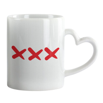 XXX, Mug heart handle, ceramic, 330ml