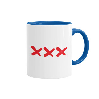 XXX, Mug colored blue, ceramic, 330ml