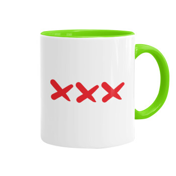 XXX, Mug colored light green, ceramic, 330ml