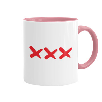 XXX, Κούπα χρωματιστή ροζ, κεραμική, 330ml