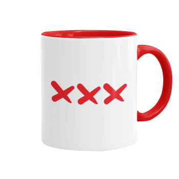 XXX, Κούπα χρωματιστή κόκκινη, κεραμική, 330ml