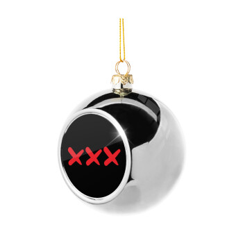 XXX, Χριστουγεννιάτικη μπάλα δένδρου Ασημένια 8cm