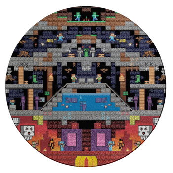 Minecraft 2D map, Επιφάνεια κοπής γυάλινη στρογγυλή (30cm)