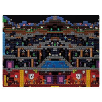 Minecraft 2D map, Επιφάνεια κοπής γυάλινη (38x28cm)