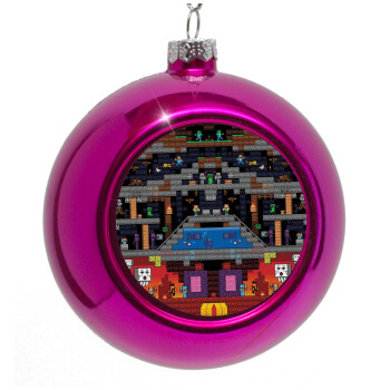 Minecraft 2D map, Purple Christmas tree ornament bauble 8cm