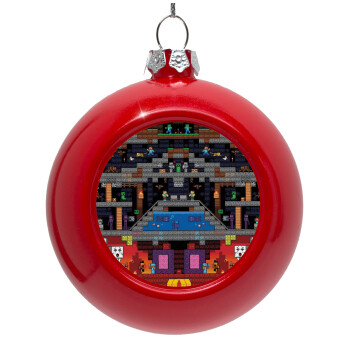 Minecraft 2D map, Red Christmas tree ornament bauble 8cm