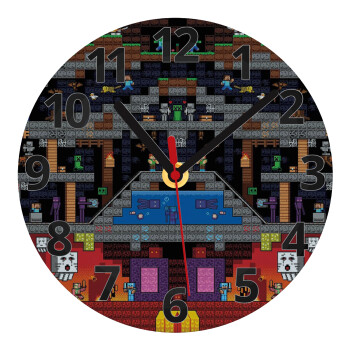Minecraft 2D map, Ρολόι τοίχου γυάλινο (20cm)