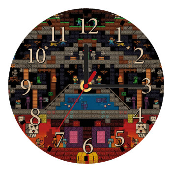 Minecraft 2D map, Ρολόι τοίχου ξύλινο plywood (20cm)