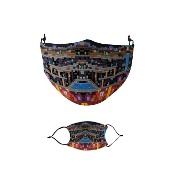 Minecraft 2D map, Μάσκα υφασμάτινη παιδική πολλαπλών στρώσεων με υποδοχή φίλτρου