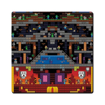 Minecraft 2D map, Τετράγωνο μαγνητάκι ξύλινο 6x6cm