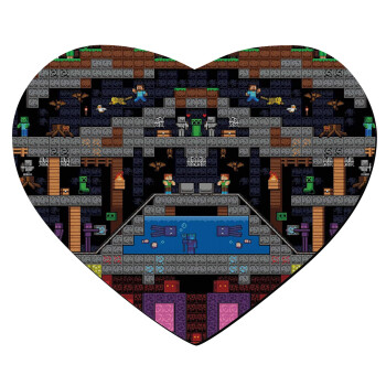 Minecraft 2D map, Mousepad καρδιά 23x20cm