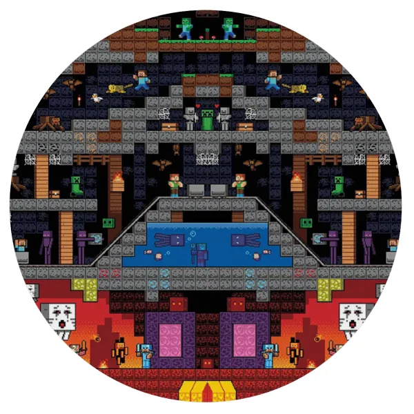 Minecraft 2D map — Mousepad Round 20cm