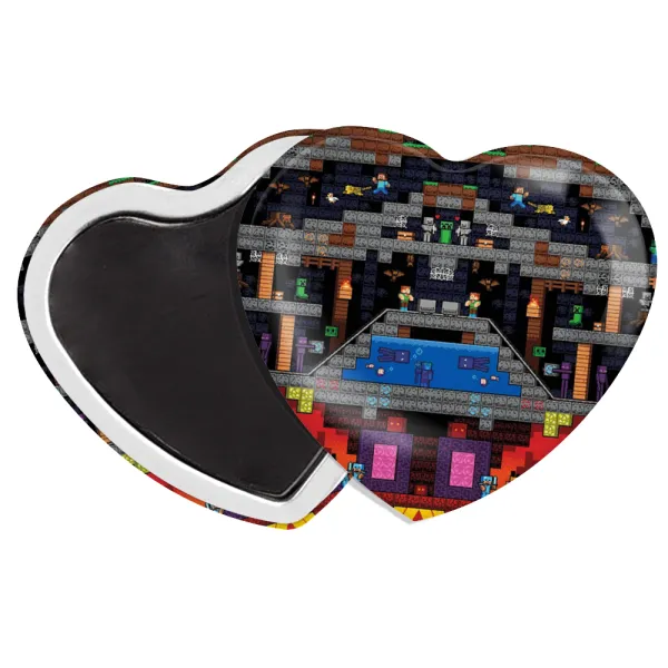 Minecraft 2D map — Heart magnet (57x52mm)