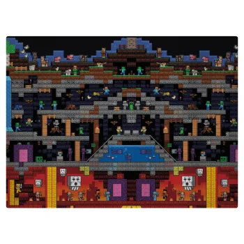 Minecraft 2D map, Επιφάνεια κοπής γυάλινη (38x28cm)