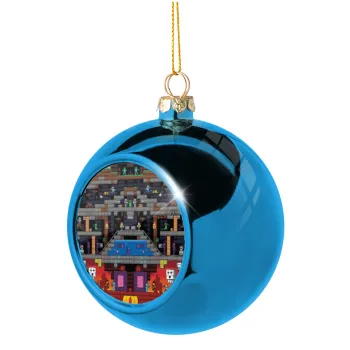 Minecraft 2D map, Blue Christmas tree ball ornament 8cm