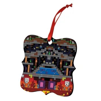 Minecraft 2D map, Christmas ornament polygon wooden 7.5cm