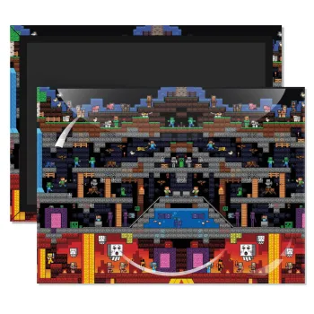 Minecraft 2D map, Ορθογώνιο μαγνητάκι ψυγείου διάστασης 9x6cm