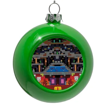 Minecraft 2D map, Green Christmas tree ornament bauble 8cm