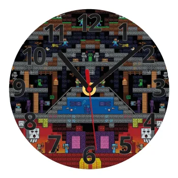Minecraft 2D map, Ρολόι τοίχου γυάλινο (20cm)