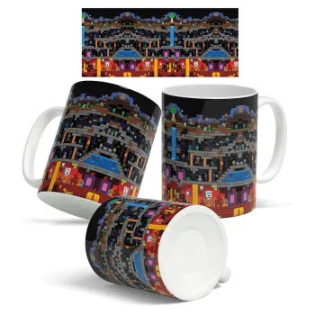 Minecraft 2D map, Κούπα, κεραμική, 330ml