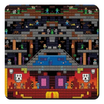 Minecraft 2D map, Τετράγωνο μαγνητάκι ξύλινο 9x9cm