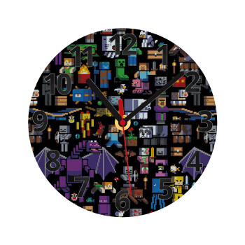 Minecraft Characters, Ρολόι τοίχου γυάλινο (20cm)