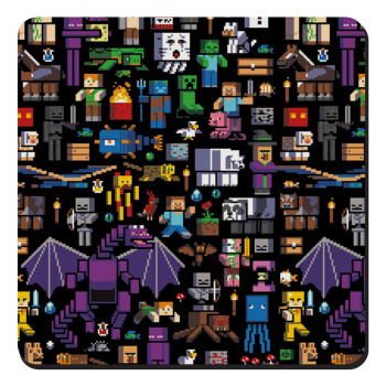 Minecraft Characters, Τετράγωνο μαγνητάκι ξύλινο 9x9cm