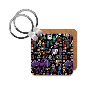 Minecraft Characters, Μπρελόκ Ξύλινο τετράγωνο MDF