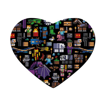 Minecraft Characters, Mousepad καρδιά 23x20cm