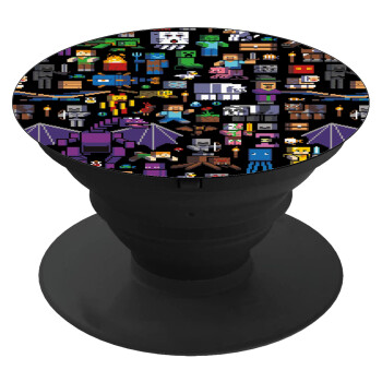 Minecraft Characters, Phone Holders Stand  Μαύρο Βάση Στήριξης Κινητού στο Χέρι