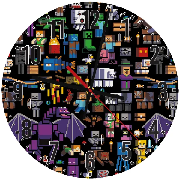 Minecraft Characters — Ρολόι τοίχου ξύλινο 30cm