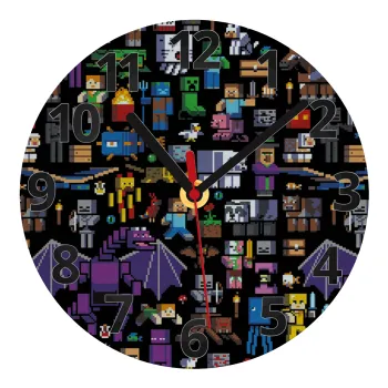 Minecraft Characters, Ρολόι τοίχου γυάλινο (20cm)