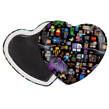 Minecraft Characters, Μαγνητάκι καρδιά (57x52mm)